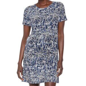 Karen Kane NWT $108 Blue Wave Print Dress, Short Sleeve Women's Size XL